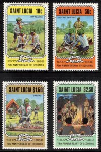 ST. LUCIA 1982 Scouting Year; Scott 587-90; MNH