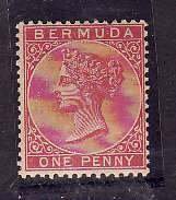 Bermuda-Sc#19b- id7- unused LH 1d rose red QV-1883-1904-please note the slight c