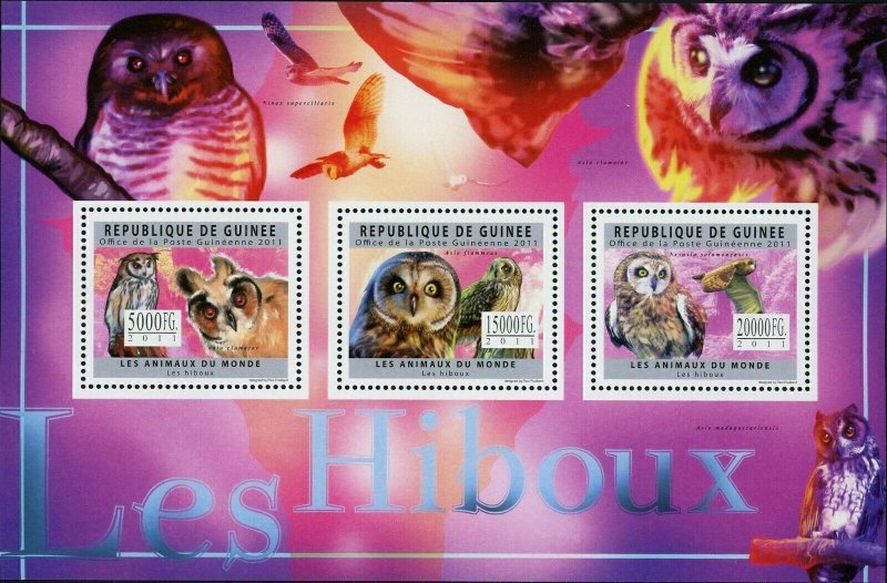 Owls Stamp Bird Asio Clamator Asio Flammeus Nesasio Solomonensis S/S MNH