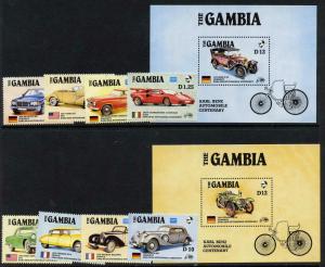 Gambia 620-9 MNH - Cars, Karl Benz Automobile Centenary