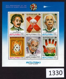 Aitutaki Cook Island Scott 156-191, Einstein S/S (1330), Free Shipping