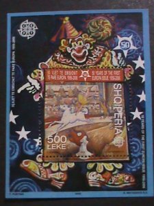 ​ALBANIA-2005 SC# 2763 EUROPA STAMPS 50TH ANNIVERSARY- CIRCUS MNH S/S SCV.$12