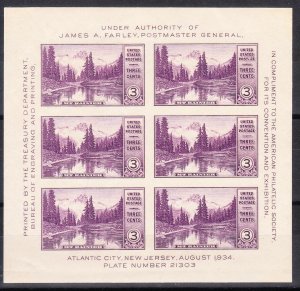 MOstamps - US #750 Mint OG H Souvenir Sheet - Lot # HS-N923