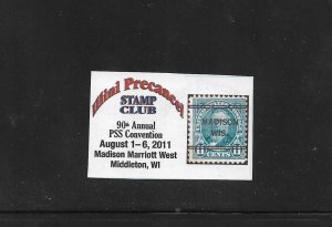 Precancel Stamp Society (PSS) Convention Seal/Label; 2011, Multi & Black, MNH