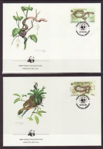 Jamaica 591-594 Snakes 1984 S/4 U/A FDC