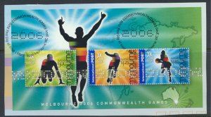 Australia   SC#  2457a  SG MS2599 Used Commonwealth Games with fdc see detail