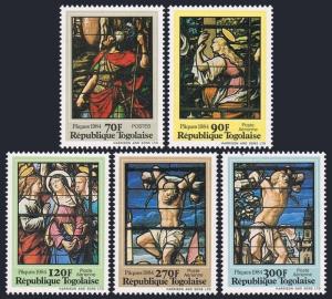 Togo 1188-1189,1193,MNH.Mi 1672-1676,Bl.204. Easter 1984. Stained-glass windows