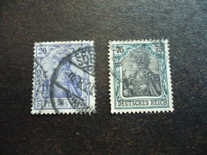 Stamps - Germany - Scott# 84, 90 - Used Part Set of 2 Stamps