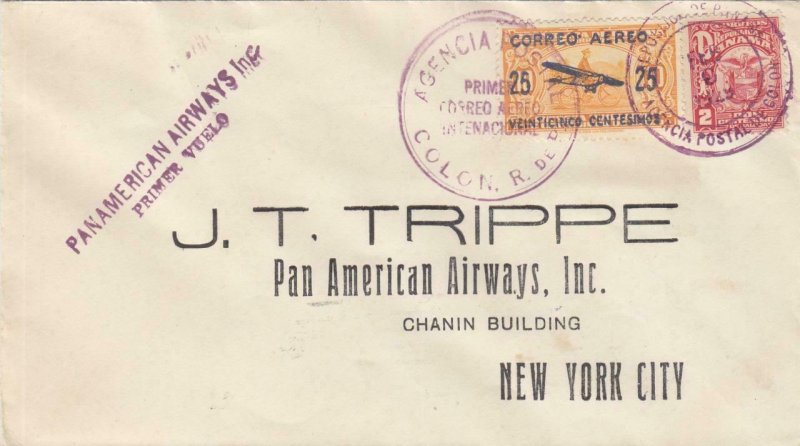 1929, 1st Flt., Colon, CZ to New York City, NY Via Miami, FL, See Remark (32618)