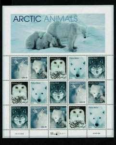 United States: 1999, Arctic Animals, Complete sheetlet, MNH