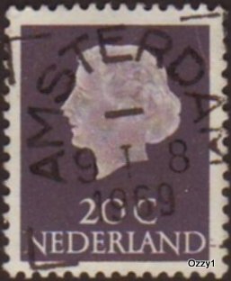 Netherlands 1953 Sc#347 SG#778 20c Gray Queen Juliana Used