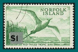 Norfolk Island 1966 Surcharge Tropic Bird, large tablet, used  #82,SG71