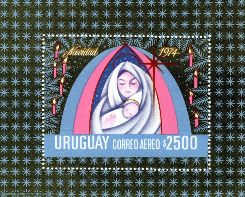 Uruguay 1974 Christmas '74 Virgin & Child S/S MNH Sc# C401 