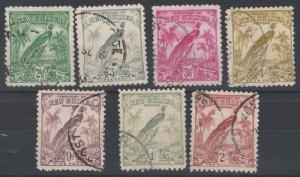 NEW GUINEA 1932 UNDATED BIRD RANGE TO 2/- USED