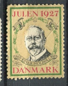 DENMARK; 1927 early Julen Christmas stamp Mint hinged