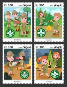 Angola - 2019 Boy Scouts & Girl Scouts - Set of 4 Stamps - ANG190105a