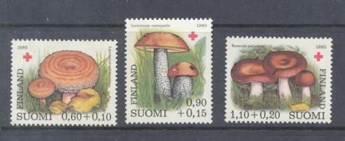 Finland Sc B221-3 1980 Mushrooms Red Cross stamp set mint NH