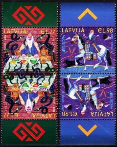 LATVIA 2022-09 EUROPA: Stories and Myths. Snakes Horse. TB Pairs, MNH