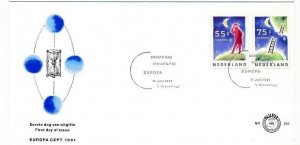 D57280 NVPH 284 Europa CEPT 1991 Space FDC Netherlands