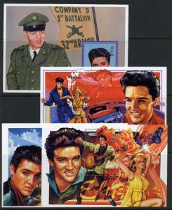 Mongolia 2229-32 MNH Elvis Presley, Movies, Music, Guitar, Car, Army uniform