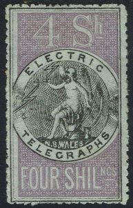 NEW SOUTH WALES 1871 ELECTRIC TELEGRAPHS 4/- 