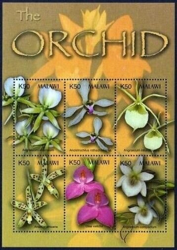 Malawi 717, 721 sheets, MNH. Orchids, 2003.