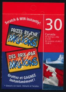 Canada 1698a Booklet BK215Cb MNH Flag over Iceberg, Scratch & Win