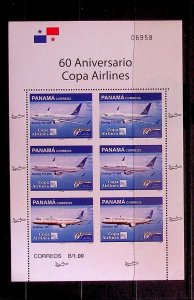 PANAMA Sc 943 NH MINISHEET OF 2010 - AVIATION