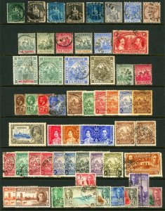 Barbados #24 / #225 1870-1950 Asst Britannia, Queen Victoria thru King George VI