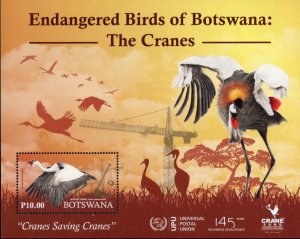 Botswana - 2019 Endangered Cranes UPU 145 MS MNH**