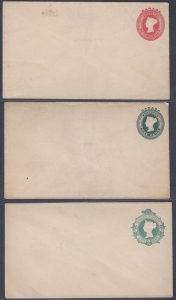 CANADA 1890's THREE MINT QUEEN VICTORIA POSTAL COVERS 3 DIFFERENT DESIGNS ONE