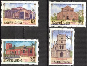 St. Lucia 1986 Architecture Christmas Churches set of 4 MNH**