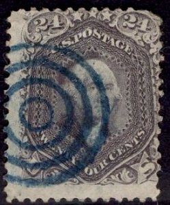 US Stamp #70 24c Red Lilac USED SCV $300. Well Struck  Cancel