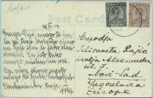 83383 -  MALAYA  Pahang - POSTAL HISTORY -  POSTCARD to YUGOSLAVIA !!   1937