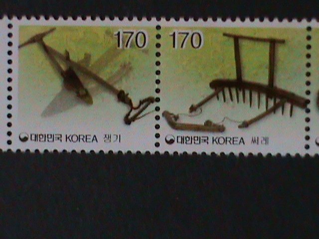 ​KOREA-2003 SC#1990- FARMING INSTUMENTS- COMPLETE SET MNH STRIP-VF-HARD TO FIND
