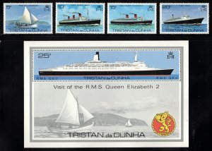 TRISTAN DA CUNHA 1979 Visit of QE II; Scott 255-59, SG 259-63; MNH