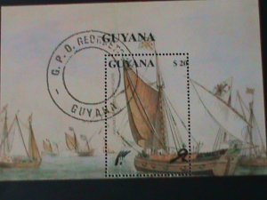 GUYANA-ANCIENT DUTCH SHIPS CTO S/S VF LAST ONE CTO NH WITH FIRST DAY OF ISSUED P