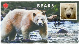 CA19-024, 2019, Canadas Bears, Pictorial Postmark, First Day Cover, Kermode Bear