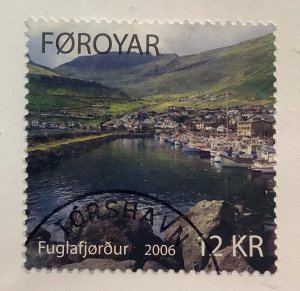 Faroe Island 2006 Scott 468 used - 12kr,  Landscape, Village of Fuglafjordur