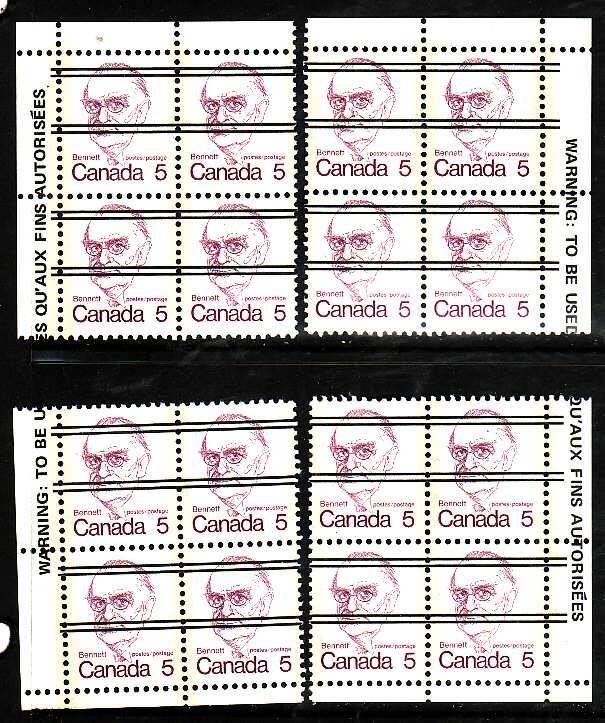 Canada-Sc#590xx- id5-unused,NH 5c Caricatures-precancelled-all 4 corners-1973-