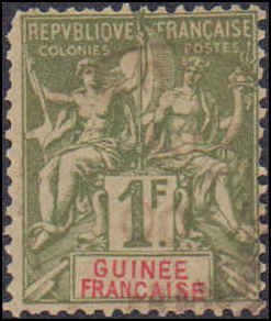 French Guinea #17, Incomplete Set, High Value, 1892-1900, Used