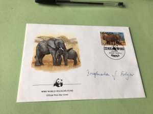 Elephants Uganda Kampala 1983  stamps cover   Ref 51279