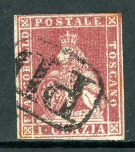 Italy 1862 Tuscany 1cr Scott #12 VFU O983 ⭐⭐⭐⭐⭐