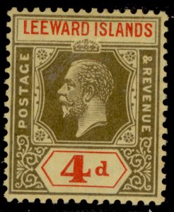 LEEWARD ISLANDS GV SG52, 4d black & red/pale yellow, M MINT.