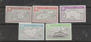 Thematic stamps ALDERNEY COMMODORE 1965 Definitives Imperf AC35-9   MNH