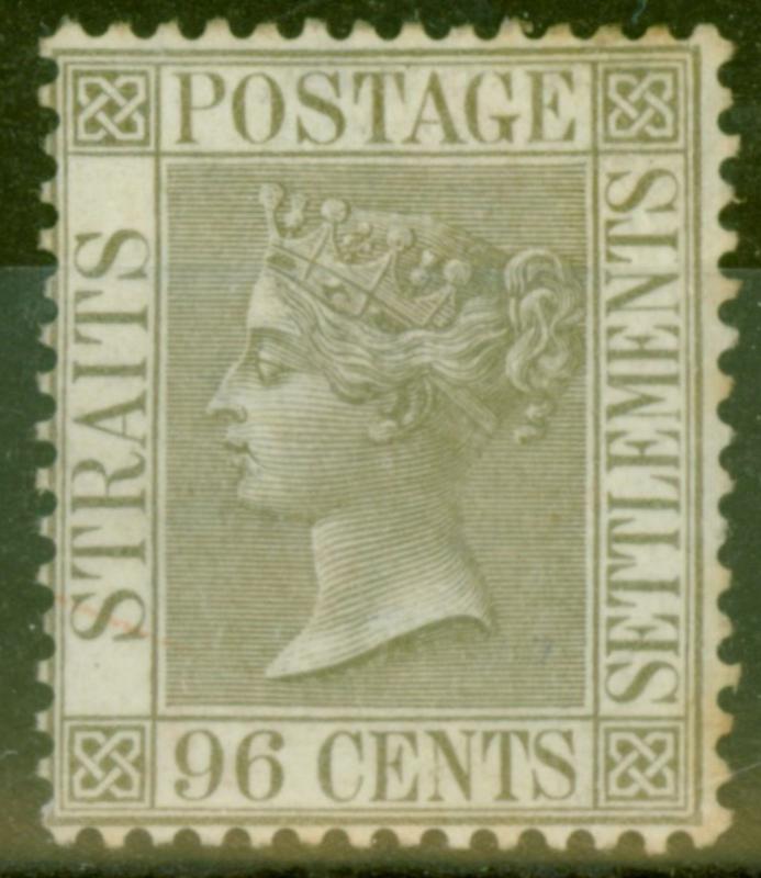 Straits Settlements 1888 96c Olive-Grey SG71 Fine Unused