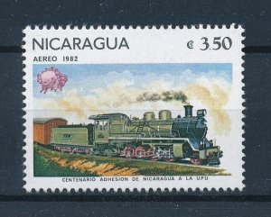 [113824] Nicaragua 1982 Railway trains Eisenbahn Locomotive UPU From set MNH