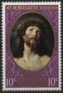 Saint Lucia 245 (mnh) 10c Easter, “Ecce Homo” by Reni, pur & multi (1969)