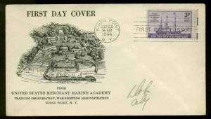 U.S. FDC #923 1st Merchant Marine Academy Cachet Kings Point, NY Steamship