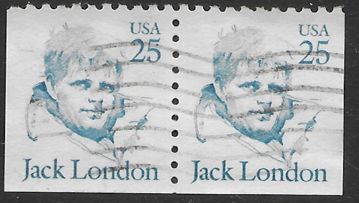 US #2182 used pair. Jack London  nice.